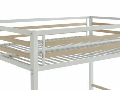 Vente-unique Cama alta JOGUI de metal y MDF de 140 x 200 cm con colchón