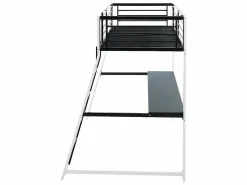 Vente-unique Cama alta MALICIA - 90x190 - escritorio + colchón integrado