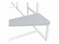 New Cama alta MONTANA con escalera reversible y gran zona de descanso de 140 x 190 cm en metal con acabado epoxi y melamina gris claro Cama Alta