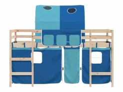 Sale Cama alta para niños con túnel madera pino 90x190 cm Cama Alta