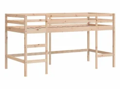 Sale Cama alta para niños con túnel madera pino 90x190 cm Cama Alta