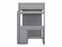 Best Merax Cama alta 90x200 cm con escritorio + 2 cajones - Armario con puerta corredera - Madera MDF - Gris