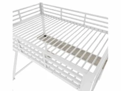 Online Cama alta 90x200cm con LED y enchufes - escritorio + escalera - Cama Alta