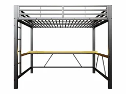 Discount Cama altillo de metal 160x200cm - con escritorio - con iluminación LED y puerto de carga USB - ​ (sin colchón) Cama Alta|Cama Infantil