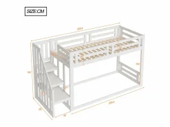 Online Cama altillo infantil 90×200 cm - con escalera y somier de láminas - Cama Alta