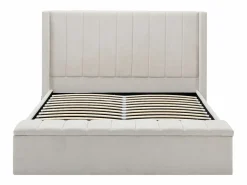 New Vente-unique Cama arcón 160 x 200 cm con banco en tela color + colchón - DOUINO Beige