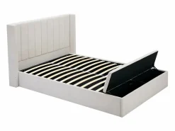 New Vente-unique Cama arcón 160 x 200 cm con banco en tela color + colchón - DOUINO Beige