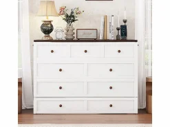 Clearance KOMHTOM Cama armario 140 x 200, con cajones al final de la cama y estantes en la cabecera, con USB y enchufes, Blanco