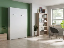 Best Vente-unique Cama armario abatible vertical 140 x 200 cm - MALINA II Blanco