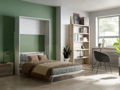 Online Cama armario batiente vertical 140 x 200 cm con colchón - MALINA II Cama Abatible