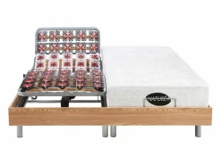 New Cama articulada eléctrica roble LYSIS III motor OKIN 2x90x200 cm Cama Articulada
