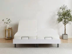 Cama articulada eléctrica colchón de espuma con memoria de forma 2 x 80 x 200 cm gris SASORA Somier Relax