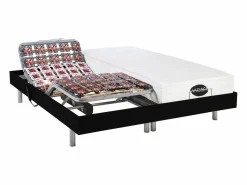 Best NATUREA Cama articulada eléctrica LYSIS III Motor OKIN 2x80x200cm Negro