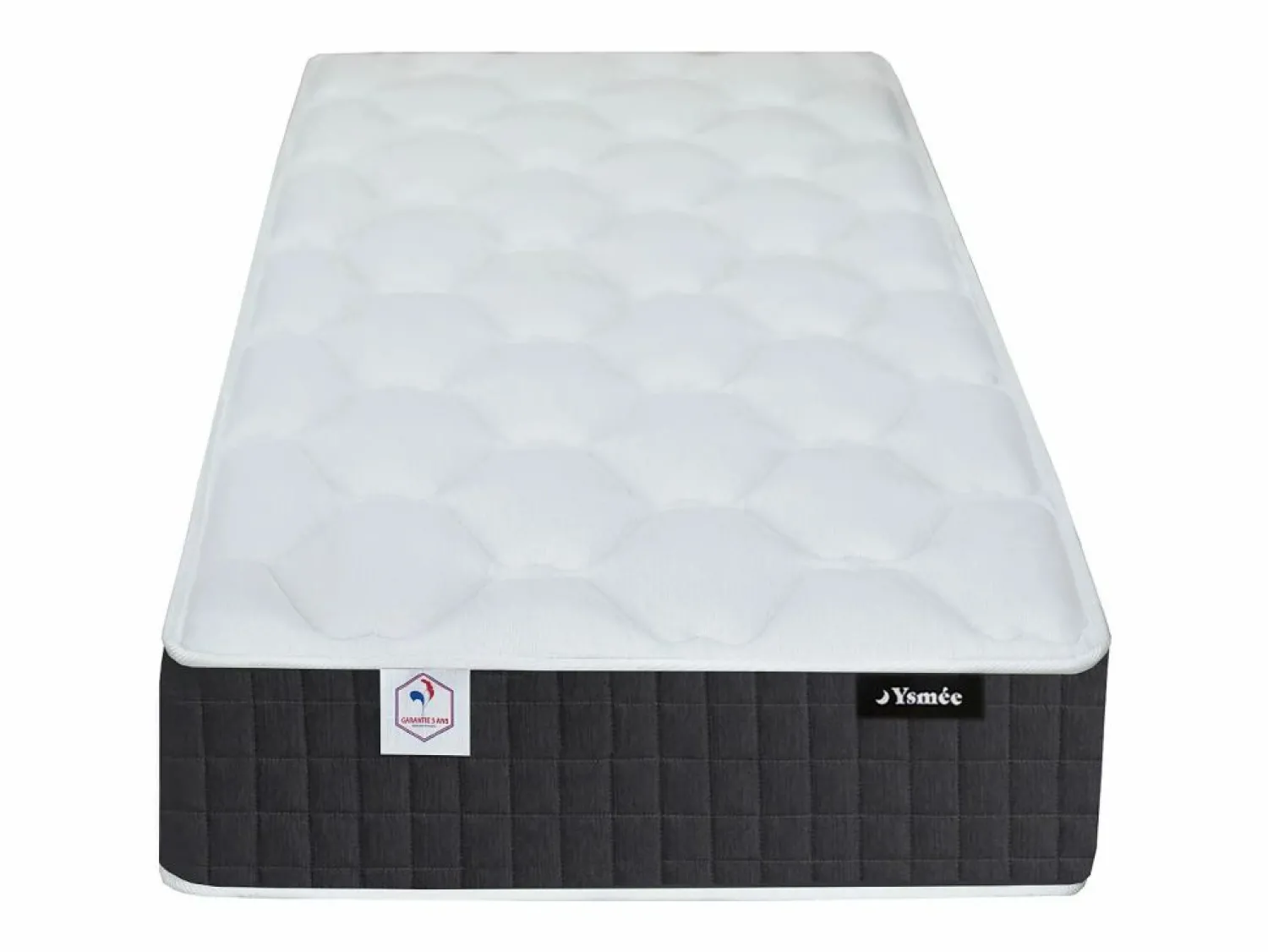 Ysmée Cama articulada eléctrica somier colchón de muelles 5 zonas 2 x 70 x 190 cm beige MANAM