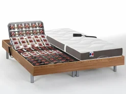 Outlet Cama articulada eléctrica somier colchón memoria de forma 2 x 70 x 190 cm gris EREGA Cama Articulada