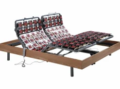 Outlet Cama articulada eléctrica somier colchón memoria de forma 2 x 70 x 190 cm gris EREGA Cama Articulada