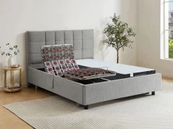 Ysmée Cama articulada eléctrica somier colchón de muelles 5 zonas 2 x 90 x 200 cm MANAM Gris