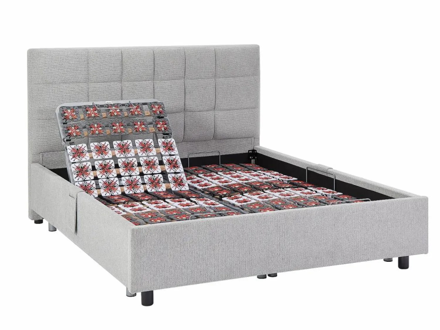 Ysmée Cama articulada eléctrica somier colchón de muelles 5 zonas 2 x 90 x 200 cm MANAM Gris