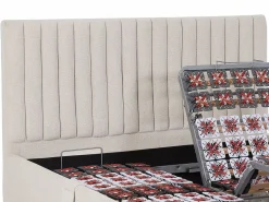 New Ysmée Cama articulada eléctrica somier colchón de muelles 5 zonas 2 x 70 x 190 cm ANTALISA Beige