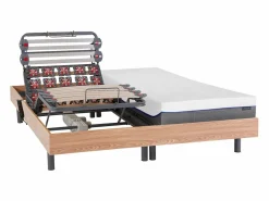 Ysmée Cama articulada eléctrica somier colchón de muelles 5 zonas 2 x 80 x 200 cm beige ANTALISA