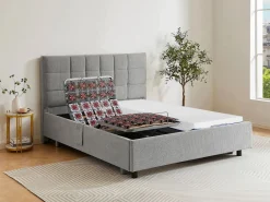 Online Ysmée Cama articulada eléctrica somier colchón memoria de forma 2 x 70 x 190 cm EREGA Gris