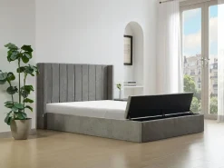 New Cama baúl 140 x 190 cm con banco de tela en color - DOUINO Cama Con Canapé