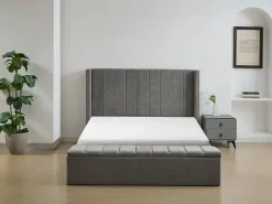New Cama baúl 140 x 190 cm con banco de tela en color - DOUINO Cama Con Canapé