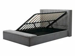 New Cama baúl 140 x 190 cm con banco de tela en color - DOUINO Cama Con Canapé