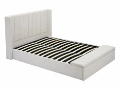 Outlet Vente-unique Cama baúl 140 x 190 cm con banco de tela en color - DOUINO Beige