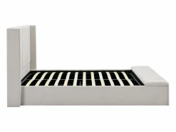 Outlet Vente-unique Cama baúl 140 x 190 cm con banco de tela en color - DOUINO Beige