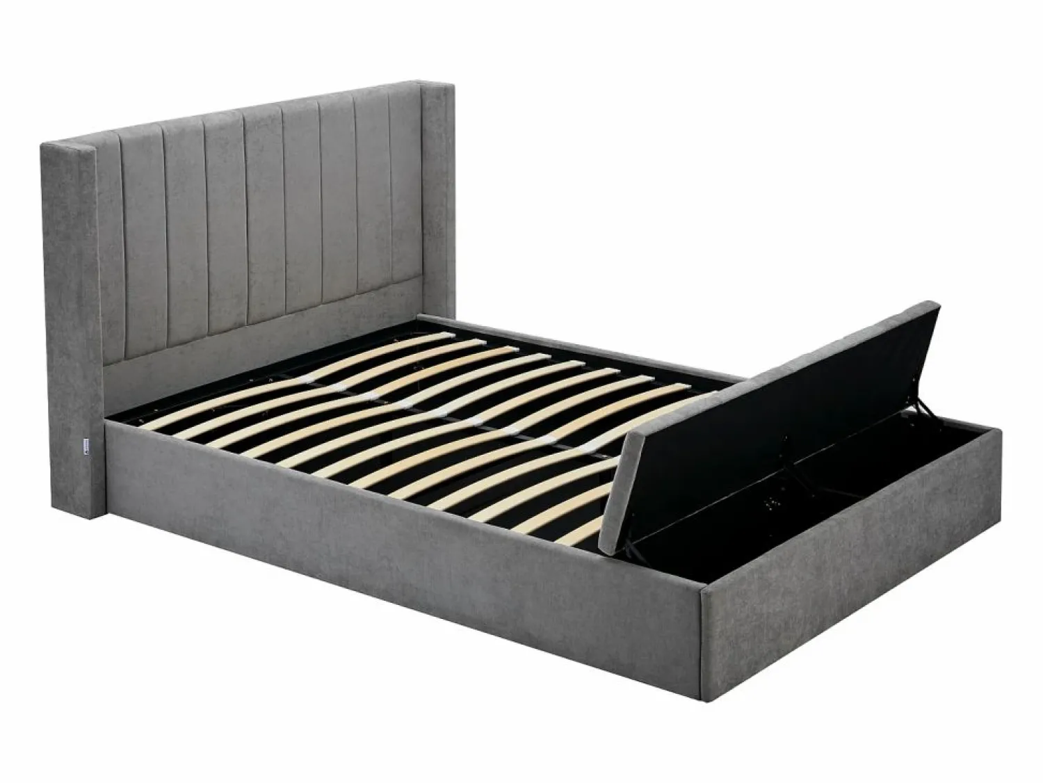 Vente-unique Cama baúl 160 x 200 cm con banco en tela color - DOUINO