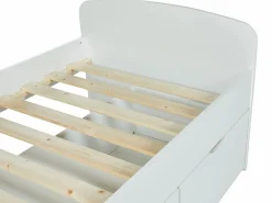 Outlet Vente-unique Cama 2 cajones 1 arcón mesa de centro colchón 90 x 190 cm LOUANE Blanco