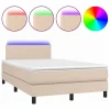 Hot Clicnbuy Cama box spring colchón LED cuero sintético capuchino 120x190cm