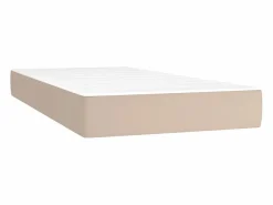 Hot Clicnbuy Cama box spring colchón LED cuero sintético capuchino 120x190cm