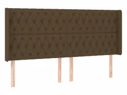 Clearance Cama box spring colchón luces LED tela marrón oscuro 180x200cm Somier - 180X200Cm