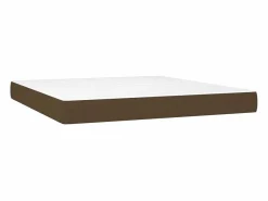 Online Cama box spring colchón luces LED tela marrón oscuro 160x200cm Somier - 160X200Cm