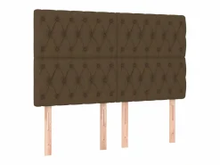 Best Clicnbuy Cama box spring colchón luces LED tela marrón oscuro 160x200cm