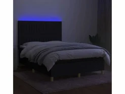 Best Clicnbuy Cama box spring colchón y luces LED tela negro 140x190 cm