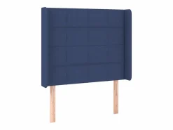 Clicnbuy Cama box spring colchón y luces LED tela azul 90x190 cm
