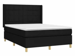 Sale Clicnbuy Cama box spring colchón y luces LED tela negro 140x190 cm