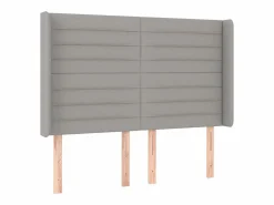 Sale Clicnbuy Cama box spring colchón y luces LED tela gris claro 140x190 cm