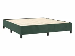Clicnbuy Cama box spring colchón y LED terciopelo oscuro 160x200cm