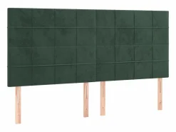 Clicnbuy Cama box spring colchón y LED terciopelo oscuro 160x200cm