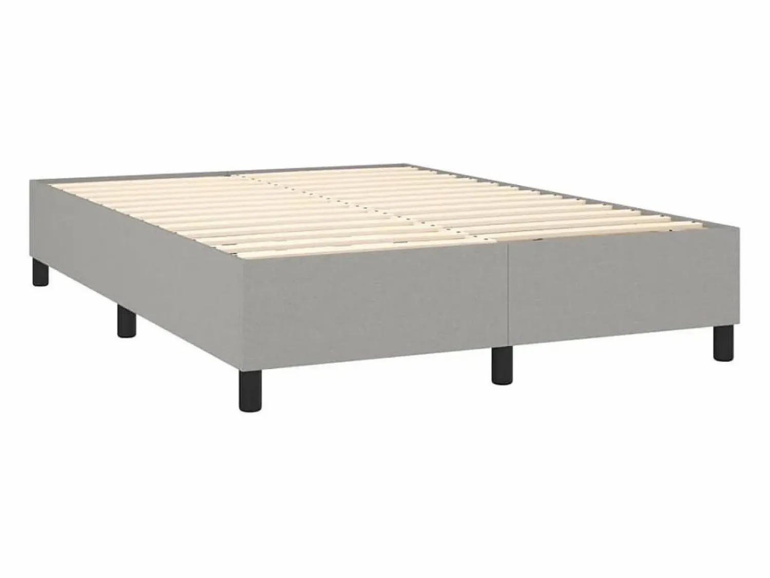 Outlet Clicnbuy Cama box spring colchón y luces LED tela gris claro 140x190 cm