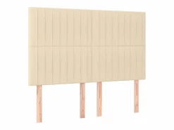 Best Cama box spring colchón y luces LED tela crema 140x190 cm Somier - 140X190Cm
