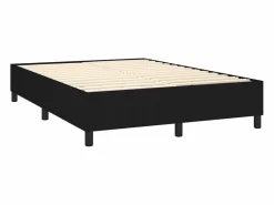 Cama box spring colchón y luces LED tela negro 140x190 cm Somier - 140X190Cm