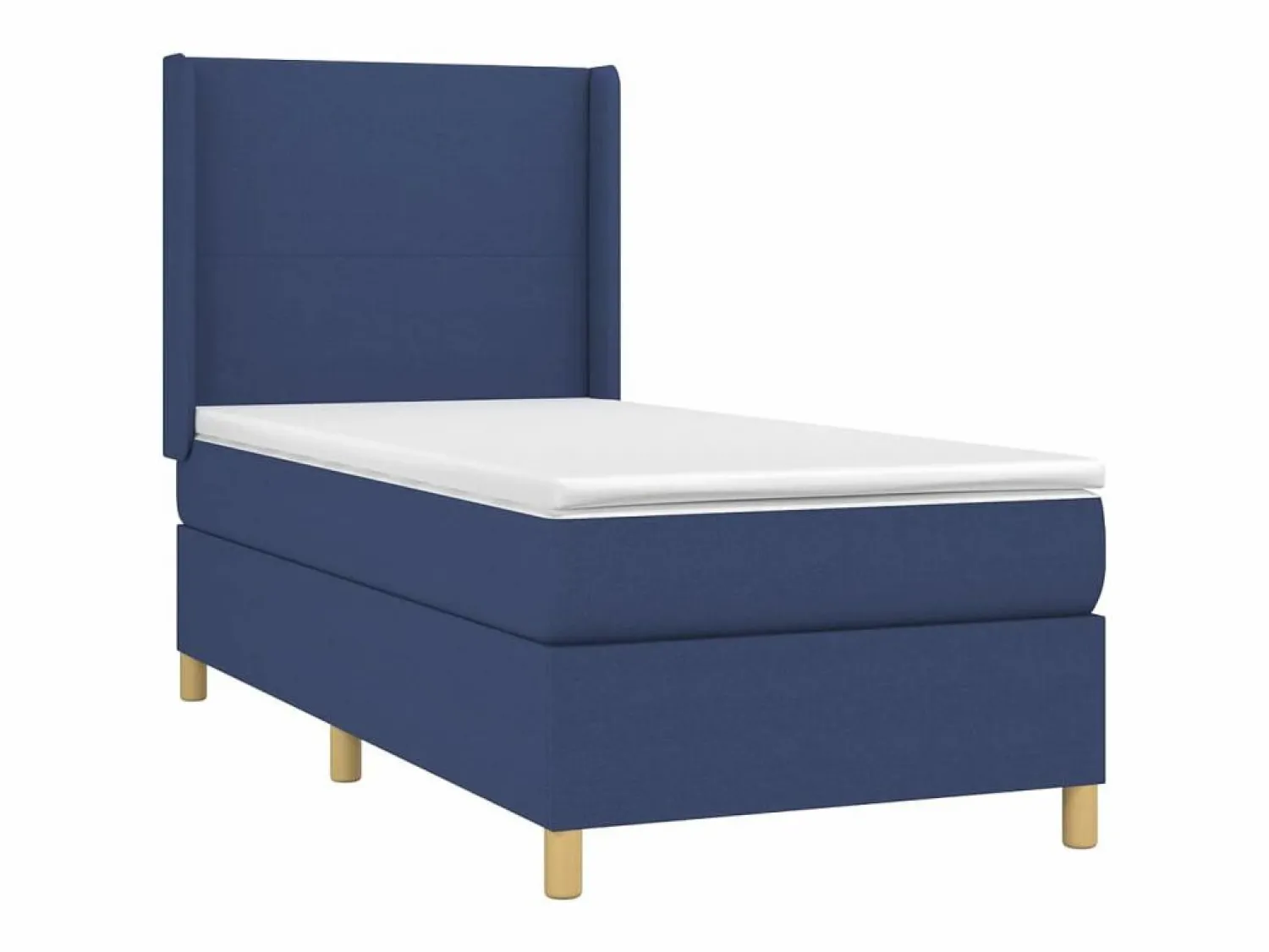 Discount Cama box spring colchón y luces LED tela azul 90x190 cm Somier Tapizado|Somier - 90X190Cm