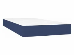 Online Cama box spring colchón y luces LED tela azul 90x190 cm Somier Tapizado|Somier - 90X190Cm