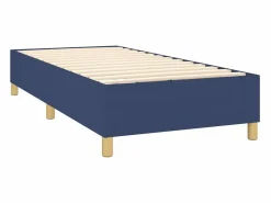 New Cama box spring colchón y luces LED tela azul 90x190 cm Somier - 90X190Cm