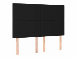 Clicnbuy Cama box spring colchón y luces LED tela negro 140x190 cm
